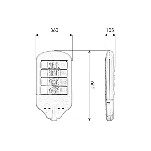 Đèn LED đường phố D03 Module COB - Công suất 200W - Ảnh 9