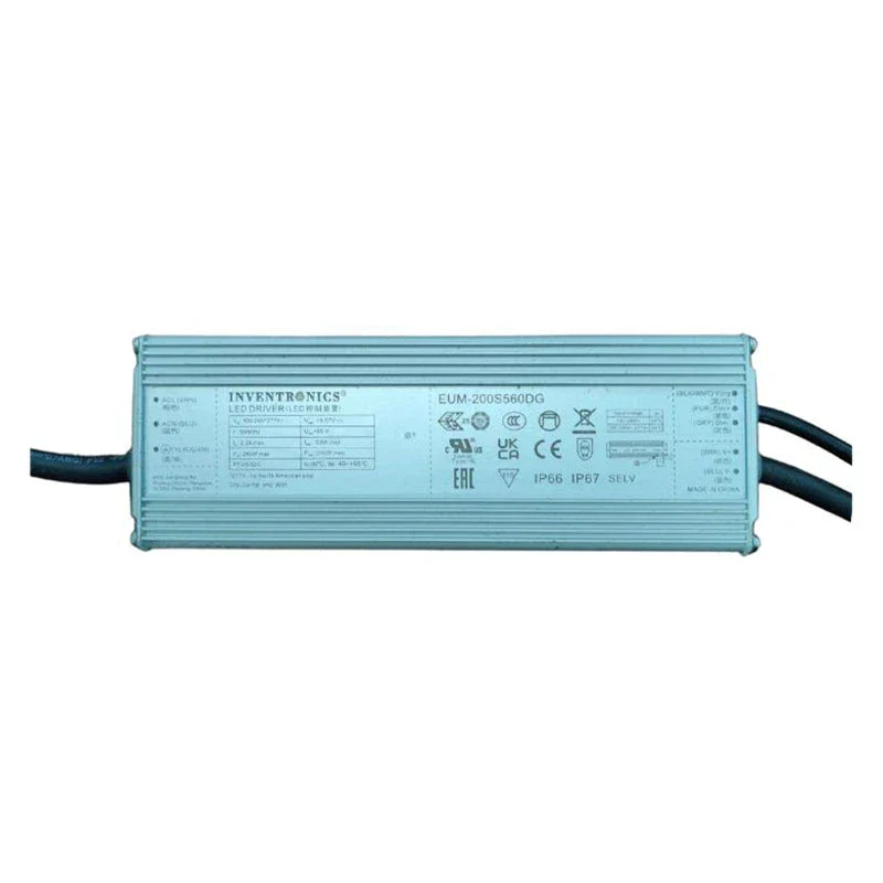 Nguồn điện INVENTRONIC - 200W (EUM-200S560DG)- 90~305Vac 50/60Hz; Out 18~54Vdc; Out put: 3.5 – 5.6A; Size: 188*60*36.5mm (NW: 780g)| DM 6kV, CM 10kV