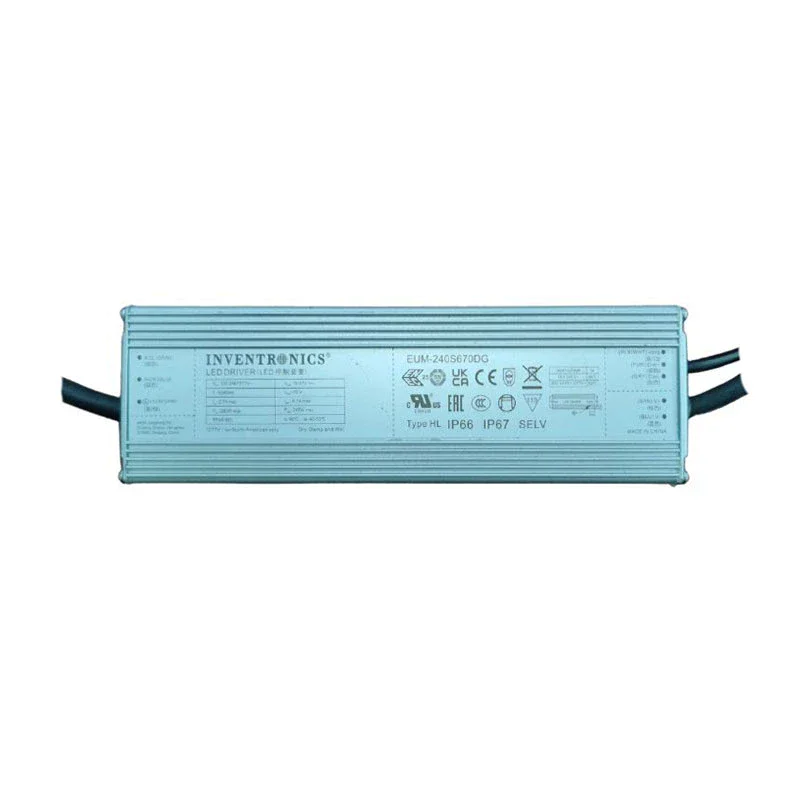 Nguồn điện INVENTRONIC - 240W (EUM-240S670DG)- 90~305Vac 50/60Hz; Out 18~54Vdc; Out put: 4.2 – 6.7A; Size: 218*60*38.5mm (NW: 950g)| DM 6kV, CM 10kV